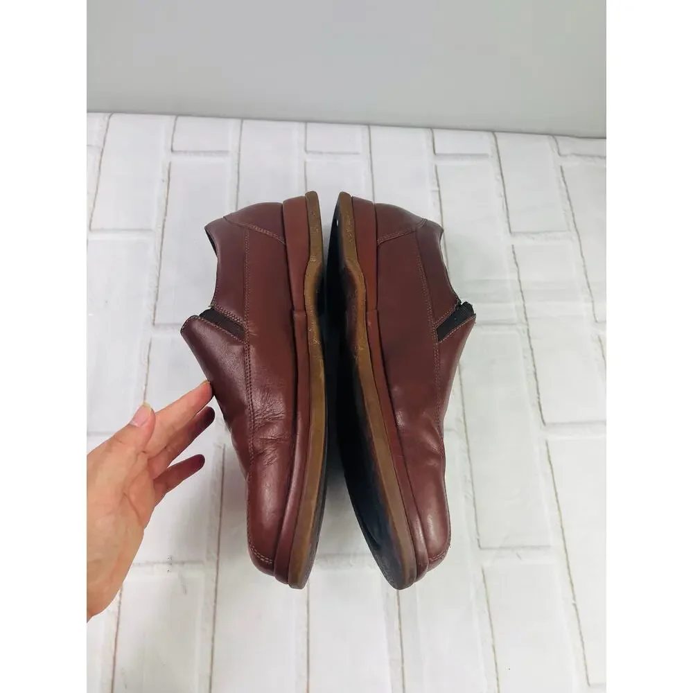 Mephisto men's brown leather dress shoes slip on sz 12